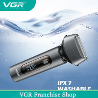 VGR เปียกแห้งเครื่องโกนหนวดไฟฟ้าสำหรับผู้ชายแบบชาร์จไฟฟ้ามีดโกนเคราเครื่องโกนหนวดชายโรตารี่ Travel เครื่องโกนหนวด