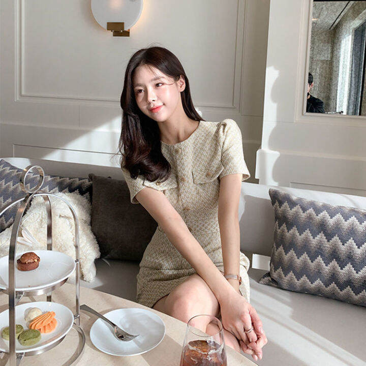 2022-new-summer-french-style-small-fragrance-light-luxury-temperament-slim-dress