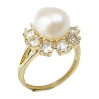 Freshwater Pearl Ring Girls Simple Jewelry Color Preserving Open Ring