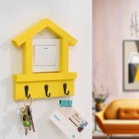 New Small House Solid Wood Switch Sticker Protective Case Log Belt Hook Retro Home Decoration Wall Socket Light Switch Sticker Wall Stickers Decals