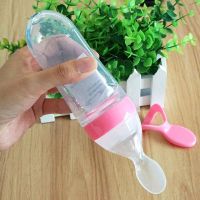 、‘】【= Baby Squeezing Feeding Spoon Silicone Training Scoop Rice Cereal Food Supplement Feeder Safe Tableware Medicine Extrusion Tools