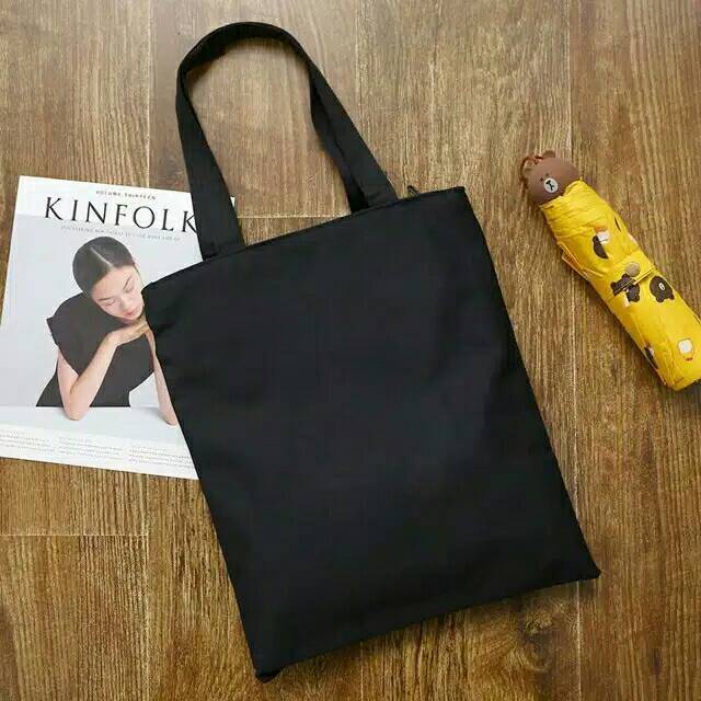 Tote Bag Wanita - Tote Bag Pria - tote bag hitam polos kanvas | Lazada ...