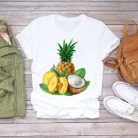 Premium Women Summer Pineapple Fruit Sweet 90s Camisas Mujer T-Shirts Top T Shirt Ladies Womens Graphic Female Tee T-Shirt