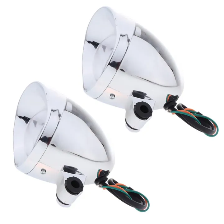 Hicaee Motorcycle Chrome Passing Driving Spot Fog Lamp Turn Signal