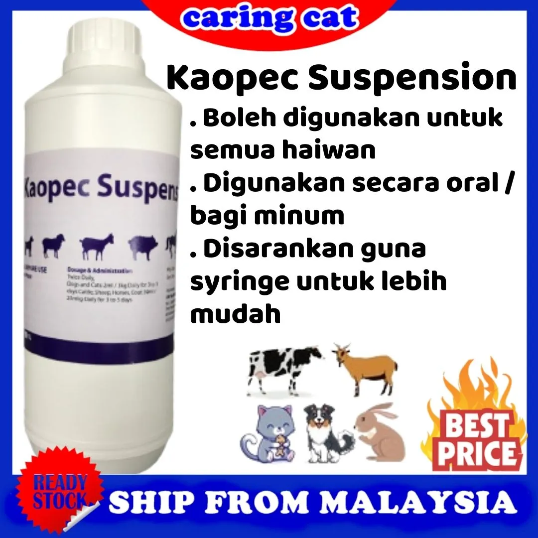 1 Liter Kaopec Suspension Ubat Cirit-Birit Kucing,Anjing & Semua  Haiwan/Kucing Cirit-Birit/Animal diarrhea | Lazada