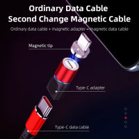 อะแดปเตอร์แม่เหล็ก USB ชนิด C ตัวเชื่อมต่อสายเคเบิลอะแดปเตอร์แม่เหล็กติดโทรศัพท์แบบหมุนได้360 °