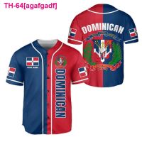 agafgadf Moda masculina camisa de เบสบอล dominicana metade e Personalizar seu nome 3d impresso beisebol harajuku สบายๆ topos