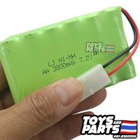 แบตเตอรี่รถบังคับ (ถ่านชาร์จ) 7.2 V. 3800 mAh. (ปลั๊ก 2 รู) สำหรับรถบังคับ  และของเล่นอื่นๆ  Battery Ni-MH 7.2V 3800 mAh. Plug KET-2P  (ส่งจากกรุงเทพ)