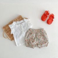 Summer Baby Clothes Set White Shirt+ Floral Shorts Fashion Newborn Toddlers Girls Outfits  by Hs2023