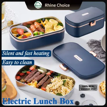 304 Stainless Steel Electric Lunch Box 220V Home Work Adult Meal Heating  Leak Proof Food Heated Warmer Container