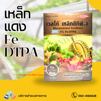 เหล็ก คีเลต7% Fe- DTPA เหล็กแดง เวสโก้ เหล็กดีพี บรรจุ 1 กิโลกรัม