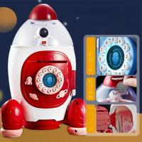 Space Rocket Piggy Bank สำหรับชายหญิง Atm รหัสผ่านลายนิ้วมือ Auto Scroll กระดาษเหรียญ Bank กล่องประหยัดเงินสำหรับของขวัญ