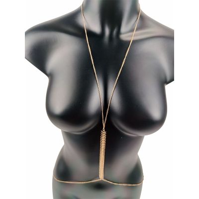 Goth Chest Chains Body Jewelry Charm Body Chain Bikini for Women Summer Accessories Beach Waist Punk Gift Pendant Fish Bone Sexy