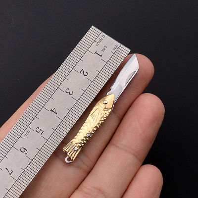 Pendant Cutter Tool Portable Keychain Brass Cleaver Self-Defense Pocket Folding Knife