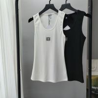 High-End Version Yang Mis Same Style Vest Loewe Pure Cotton Thread Embroidered Logo Sleeveless Camisole