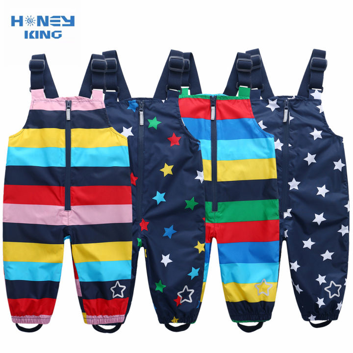 honeyking-children-waterproof-rain-pants-baby-jumpsuits-boys-girls-overalls-strap-pants-fashion-kids-overalls