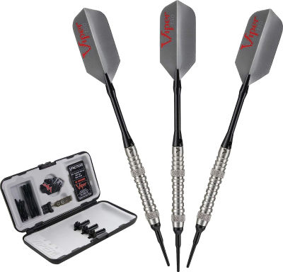 ‎Viper by GLD Products Viper V-Factor 90% Tungsten Soft Tip Darts with Storage/Travel Case Ringed (18 Grams)
