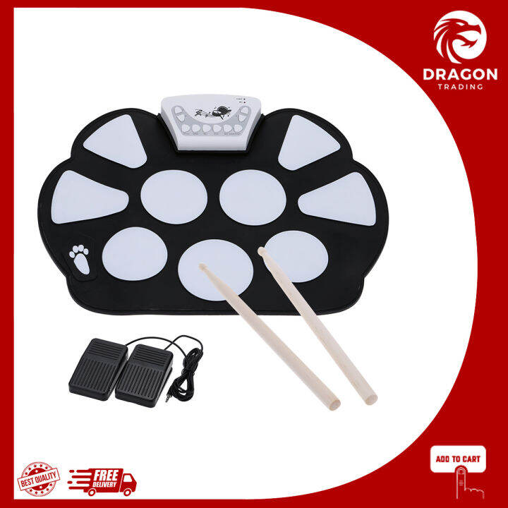Portable Electronic Roll up Drum Pad Kit Silicon with Stick Lazada PH