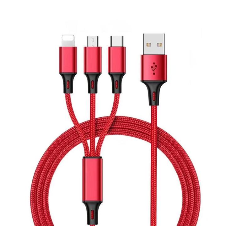 3 In 1 Multi Charger Cables For Samsung Galaxy A72/A52/ A12/S21/ A42/ A02S  /A51 /A71/A32/A02; Iphone 12/12 Pro Usb Fast Charging Cord Micro Usb/Type  C/Lightning Connector (1.2M) - Alexus | Lazada Ph