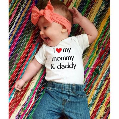 I Love Mommy/daddy Boys Girls Unisex Baby Bodysuit Cute Print Mothers/fathers Day Gift Baby Shower Clothes 0-24M Wear