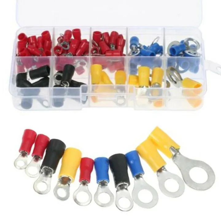 Toolstar 102Pcs Various Insulated Ring Crimping Terminal Wire Connector