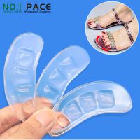 NOIPACE 2Pcs Non-slip Silicone Forefoot Gel Pads For Women Sandals High Heels Inserts Insoles Self-adhesive Sticker Foot Massage Shoes Accessories