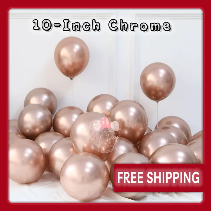 ⭐️ 10 Inches Champagne Gold Chrome Metallic Balloons Balloon set