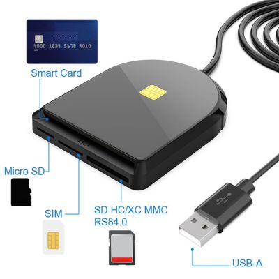 Pembaca kartu TF SIM portabel pembaca kartu TF USB 2.0 DOD CAC USB multifungsi untuk OWA DKO GKO untuk kartu Chip Kantor Pos Bank