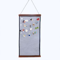 【YF】 Nordic Style Fabric Grid Rectangle Wall Shelf Earring Organizer Jewelry Holder Ear Stud Display Rack For Bracelet Necklace Ring