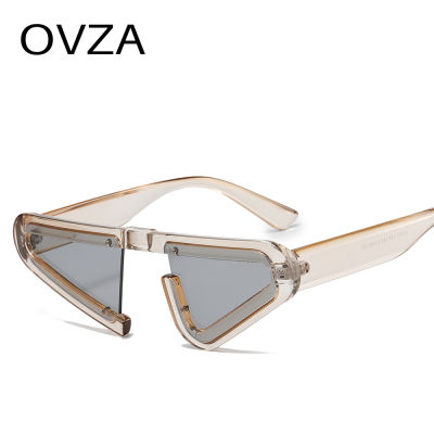 OVZA 2023แว่นกันแดดทรงสามเหลี่ยมสำหรับผู้ชายและผู้หญิงแฟชั่นใหม่แว่นตาสไตล์ Y2K S1118แว่นตาปาร์ตี้