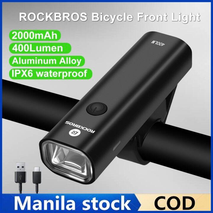 ãCODã ãFree Bellã RockBros 200/400/800/1000 Lumen Bike Front Light Headlight Cycling Flashlight 