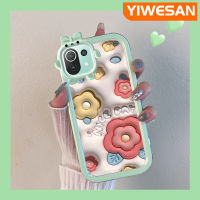 "เคส Chenyyka สำหรับ Xiaomi 11 Lite 5G 11 Lite 5G Ne เคสแฟชั่นลายดอกไม้สีรุ้ง3D น่ารักเล็กๆน้อยๆเลนส์กล้องถ่ายรูปป้องกันเคสมือถือกันกระแทกและรอยขีดข่วนเคสป้องกัน"