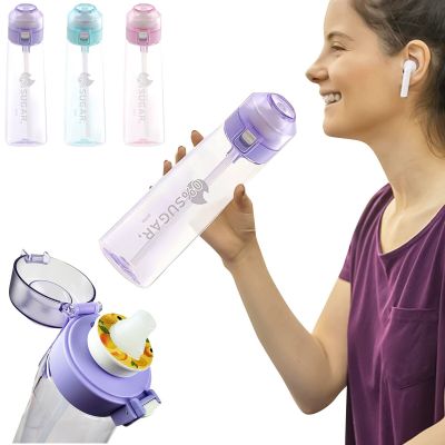 New Fruit Titian Transparent Space Cup 0 Sugar 0 Calories Fragrance Tasting Cup Large Capacity 650ml Sports Handle Water Cup#A
