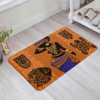 【SALES】 Ethnic Symbols African Woman Living Room Doormat Carpet Coffee Table Floor Mat Study Bedroom Bedside Home Decoration Rug