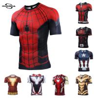 Marvel ใหม่พิมพ์ลายภาพยนตร์ฤดูร้อนเสื้อยืดผู้ชายแฟชั่นเสื้อยืดรัดรูปแขนสั้นชุดคอสเพลย์เสื้อยืด