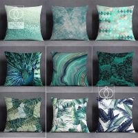 ℡♕♟ New Dark Green Floral Animal Pattern Home Decoration Pillow Case Modern Simple Square Office Sofa Decorative Cushions Cover