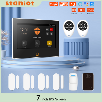 Staniot 7 นิ้ว HD ระบบเตือนภัยไร้สาย WiFi 4G Tuya Smart Home Security Protection ทำงานร่วมกับ Alexa Google APP Remote Control-srng633433