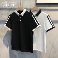 2022ใหม่ Muji Uniqlo LUUD ใหม่ไหล่สีจับคู่ปกโปโลริ้วรอยบนเสื้อผ้าน้ำการฟื้นฟูวิธีโบราณคือปลูกฝังคุณธรรมของคนแขนสั้นเสื้อยืดชายน้ำที่เดินทางมาพักผ่อนเสื้อผู้ชาย