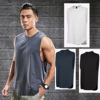 Mens Running Fitness Vest Tight Elastic Training Clothes Quick-Drying Sweat-absorbing Breathable Sleeveless Sports Top