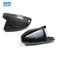 For Audi A6 A7 A8 C8 E-tron 2019 - UP Only LHD 2Pcs Carbon Fiber M Look OX Horns Style Rearview Mirror Cover Caps 2021 2022