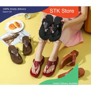 ST635-2 SHUTA Classic Style Slippers Fashionable Korean Version Mosaic  Women's Flip Flops