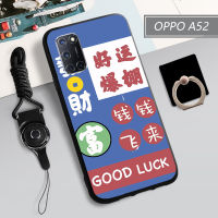 เคสนิ่มสำหรับ A52 OPPO/เคสโทรศัพท์ A92กล่องคลุมทั้งหมดพิมพ์ลายป้องกันการตกกันรอยขีดข่วนฝามีที่ถือวงแหวนและเชือกโทรศัพท์