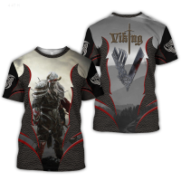 2023 NEW Mens Short Sleeve T-shirt Top Vintage Viking 3d Print Street Summer T-shirt Busana Casual Extra Large Pullover fashion t-shirt