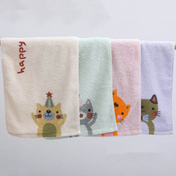 1pc-25x50cm-100-cotton-cartoon-lovely-cat-printed-children-kids-baby-gift-home-bathroom-hand-face-towel