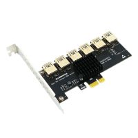 PCI-E Adapter Card PCI-E 1X to 6 USB3.0 Graphics Extension Cable Expansion Card PcIe Converter for BTC Miner Mining