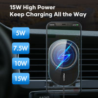 (HOT) สำหรับ 12 Pro Max 15W Magnetic Wireless Car Charger Mount ROCK Fast Charging Wireless Charger ที่วางศัพท์ในรถยนต์ GPS cket