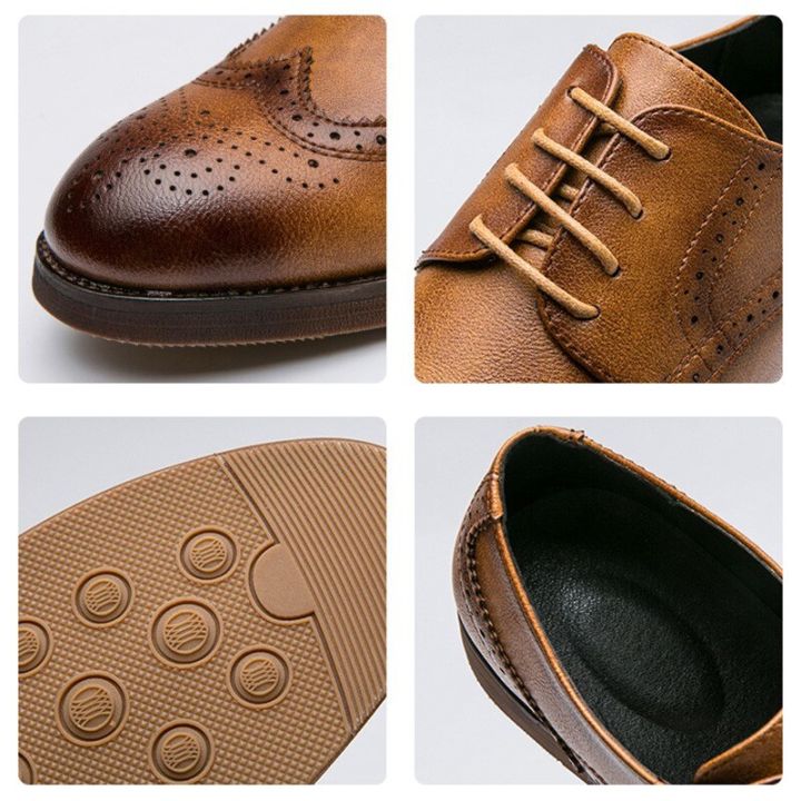 fotwear-รองเท้ารองเท้าชุดเดรสผู้ชายแบบคลาสสิก47-46-รองเท้าแบบผูกเชือกแต่งงานธุรกิจหนังอ๊อกซฟอร์ดทางการสำหรับรองเท้าโบร๊กผู้ชาย
