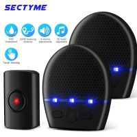 【LZ】 Sectyme Wireless Waterproof Doorbell 250M Remote Screen Button No Socket Required Receiver Smart Home Outdoor House Chimes