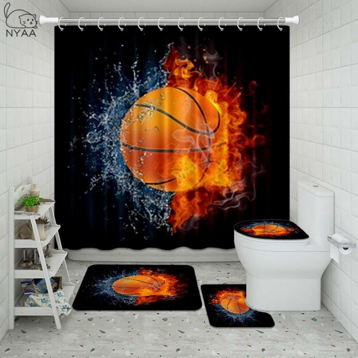 vixm-basketball-sports-nbsp-bathroom-waterproof-shower-curtain-set-pedestal-rug-lid-carpet-toilet-cover-set-bath-curtain-mat-set