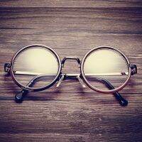 【cw】 Retro Round Frame Glasses High Definition Clear Lens Women Men Unisex Flat Mirrors Eye Protection Eyeglasses Computer Goggles